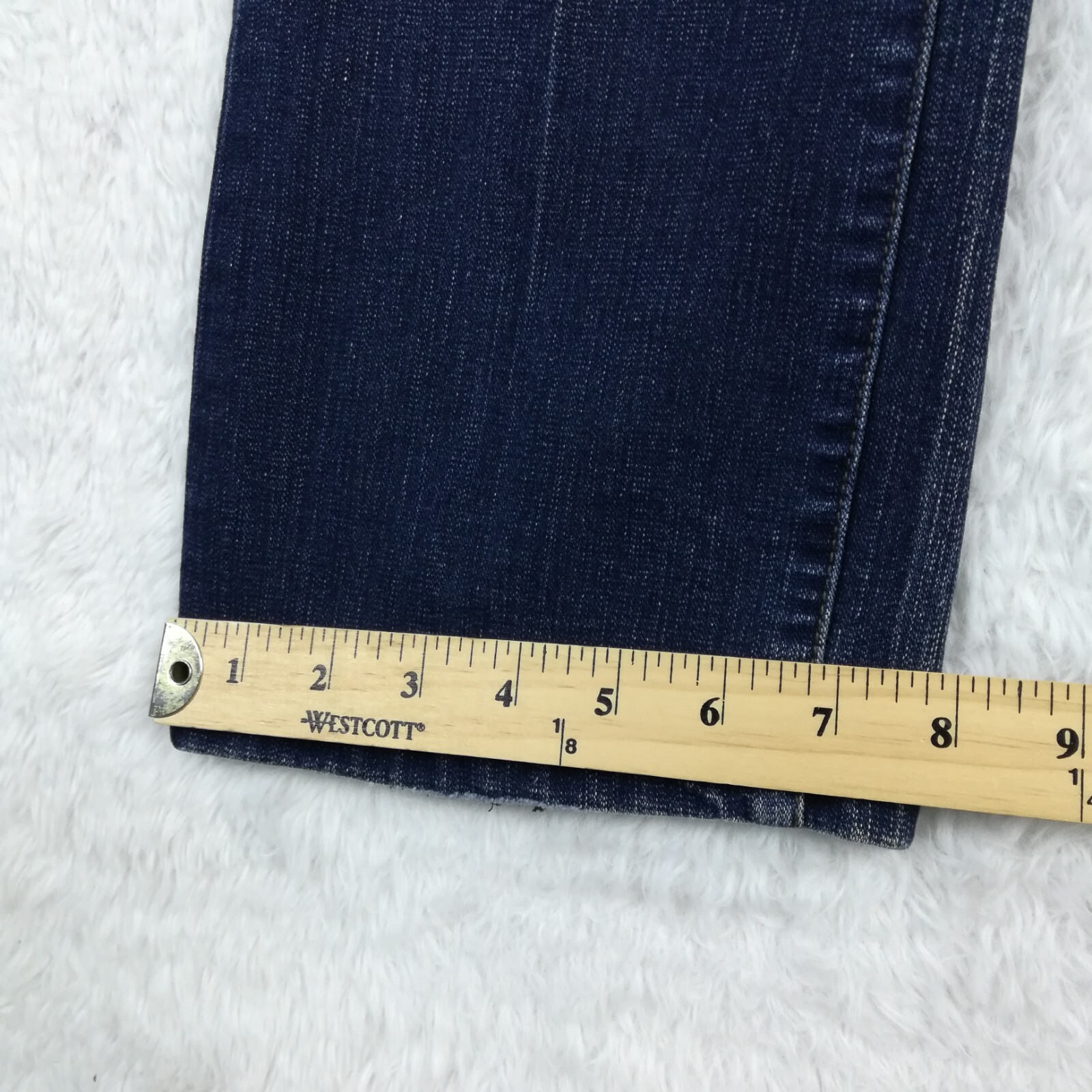 Jag Womens Jeans High Rise Boot Leg Denim Blue Indigo Wash Pull On Short 6S