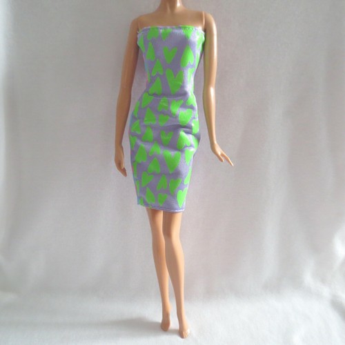 NEW! 2021 Barbie Extra Deluxe Doll Double Print Purple Pink Dress ~ Clothing - Picture 7 of 7