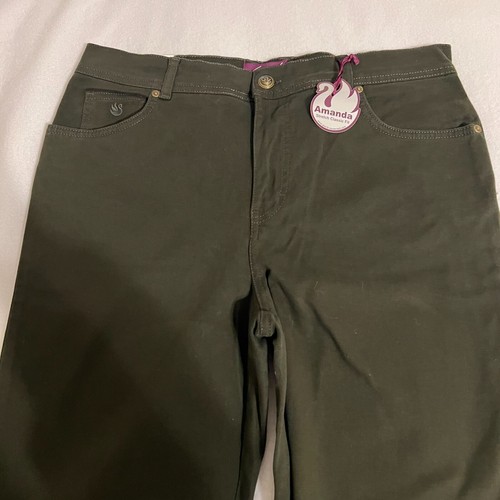 Gloria Vanderbilt Amanda Womens Jeans Sz 12S Olive Contoured Tapered Leg NWT - Picture 3 of 19