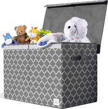 Large Toy Box Chest with Lid - Collapsible Sturdy Toy Bin Storage Organizer Boxe