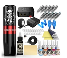 Wormhole Tattoo Kit, Tattoo Gun with 11 Inks, 10 Needles & Power Supply (WTK187)