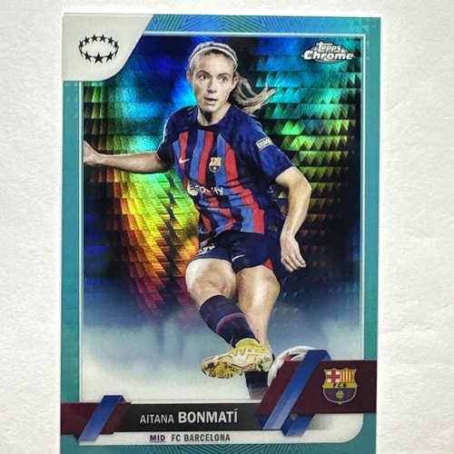 Aitana Bonmati Topps Chrome 2022/23 Women's UCL Aqua Prism Barcelona #14 - Bild 11 von 12