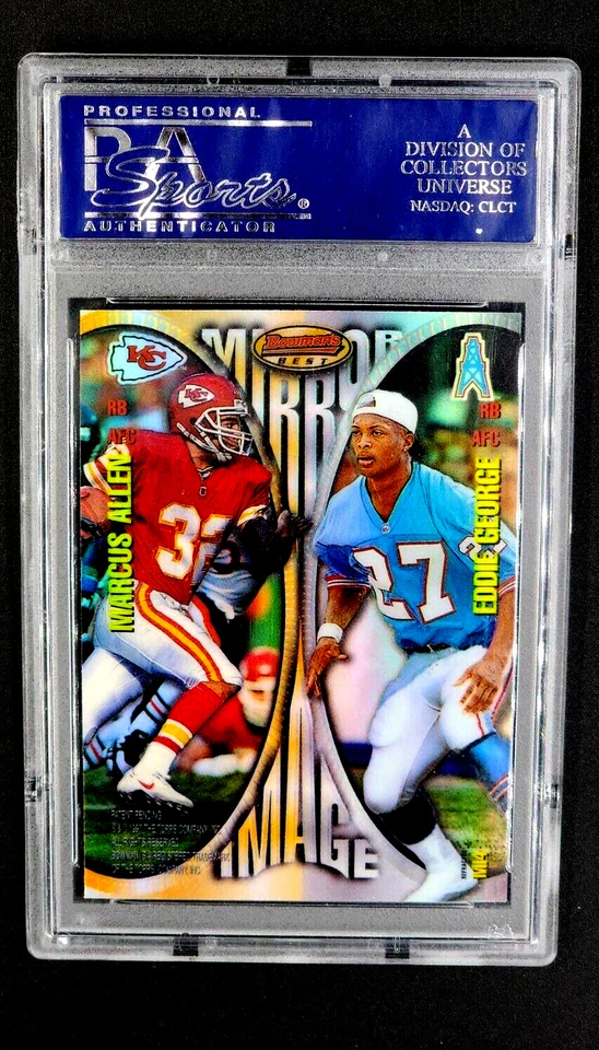 Bowman's Best Mirror Image Refractor 1997 #MI4 Emmitt Smith Marcus Allen PSA 10 Foto 3 de 4