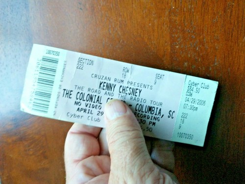 KENNY CHESNEY Road & Radio Tour CONCERT USED 2008 TICKET Cola SC G20 - Picture 3 of 3