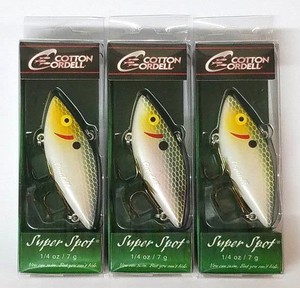 COTTON CORDELL SUPER SPOT RATTLIN LURES C24365 3 2.5/" 1//4OZ GRAY SHAD