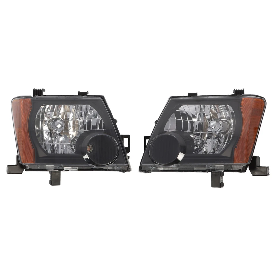 For Nissan Xterra 2005-2015 Pair Black Housing Amber Corner Projector Headlights - Image 3 of 4
