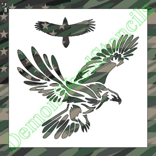 Clear Plastic Stencil - Bald Eagle (MB135) (6" or 8") - Picture 1 of 2
