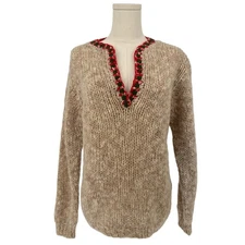 Vintage Kingstone Sportknit NYWool Blend Chunky Knit Sweater Hand Loomed Festive