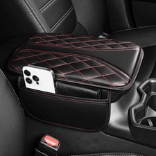 Central Storage Armrest Cover Cushion Mat For Nissan Versa 2009-2026 Blackred