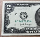 2017 $2.00 Two Dollar Bill with Clemson Fans Tiger Paw Print Stamped Crisp — photo 2