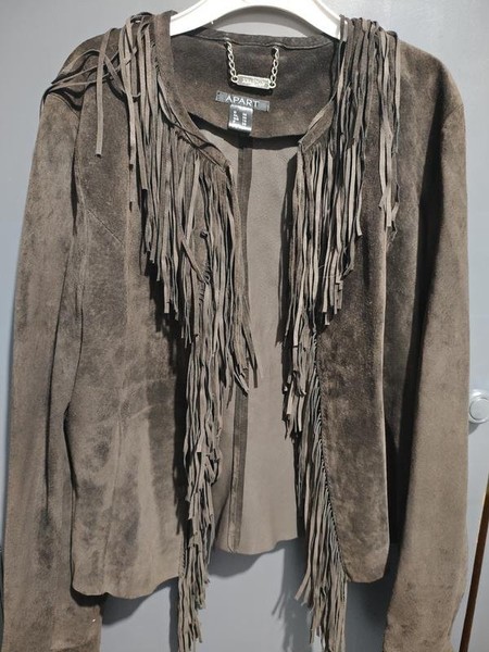 Women APART Jacket Charcoal Suede S