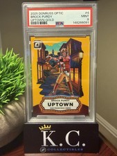 2025 PANINI DONRUSS OPTIC UPTOWN GOLD #4 BROCK PURDY 4/10 PSA 9