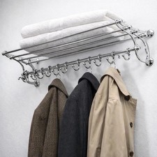 French Coatrack Luggage Rack 24'' Inches Silver Train Wall Mounted Rack luxury