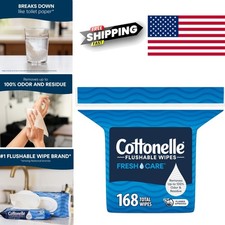 Flushable Adult Wipes 168 Count Soft and Clean Unscented for Everyday Use