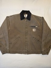 Carhartt Detroit Jacket J43 CHT Men's Size M 90's Vintage Workwear Made in USA