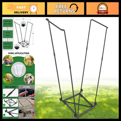 Outdoor Metal Trash Bag Holder Stand for 30-45 Gallon Bags - Leaf & Yard Waste F