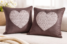 MONT CHALET 2 Kissenhüllen Herz Fellimitat waschbar, ca. 50x50cm