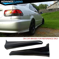 Fits 99-00 Honda Civic Mugen Style Rear Bumper Lip Splitter Aprons PU Unpainted