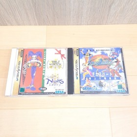 SEGA SATURN Console Japan with 2 controllers, 5 Games & cables tested working