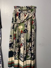 Gracia Floral Tropical Border Print Wide Leg Tie Waist Pants