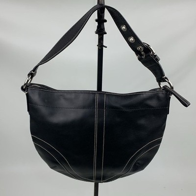 バッグ VINTAGE LEATHER SHOULDER BAG BLACK Vintage Leder Buck Black Leather Shoulder Bag - Etsy
