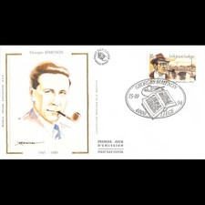 FDC soie - Georges Simenon - 15/10/1994 Liège