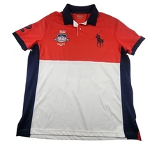 Polo Sport Ralph Lauren Performance USA #2 Player Red Navy Jersey Shirt Size L