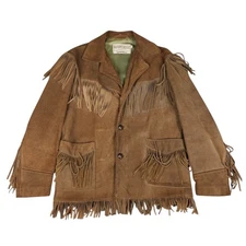VTG Rancher by Schott Bros Western Fringe Jacket Men’s 46 Brown Suede Leather