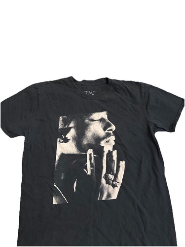 2Pac TUPAC SHAKUR T-shirt Size Medium Rap Hip Hop Tee Adult Black Tee Pre-Owned - Picture 2 of 4
