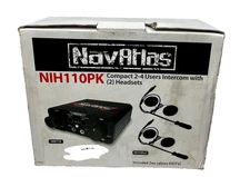 NavAtlas NIH110PK NNT10 Intercom Set with 2 In Helmet Headphones, Brand New