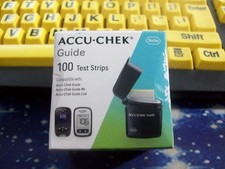 100 ACCU-CHEK GUIDE 1 X 100 TEST STRIPS, EXP 12-30-26, DINGED SEALED BOX