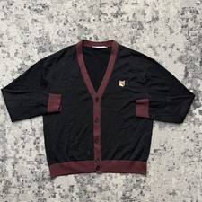 Maison Kitsune Fox Head Wool Sweater Cardigan Size Medium
