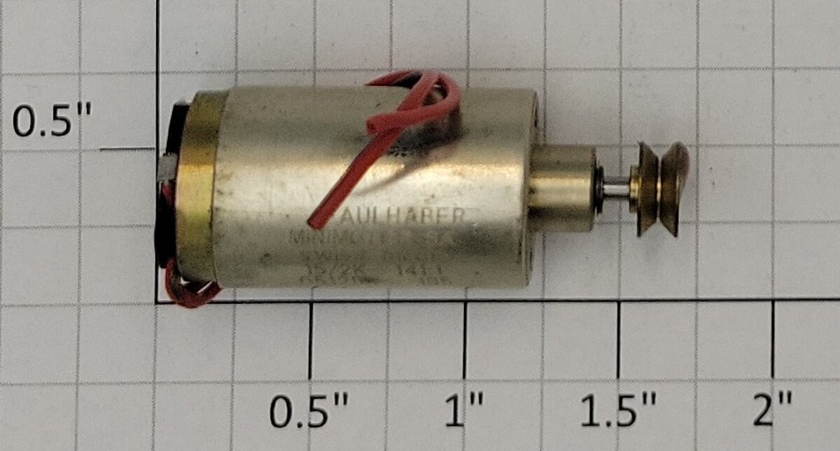 Faulhaber 1516E012S 12 Volt DC Can Micromotor with Gearbox, Wire and Pulley