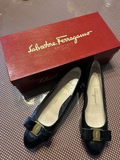 Gorgeous Vintage Salvatore Ferragamo VARA Shoes Italian Size 5.5 Black.