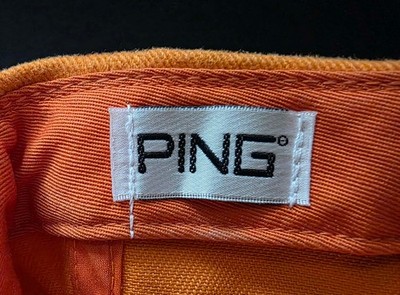 キ*カ様 【レアアイテム】PING ビンテージ Hoofer RARE! Genuine PING Golf Cap Hat Orange White Logo One Size