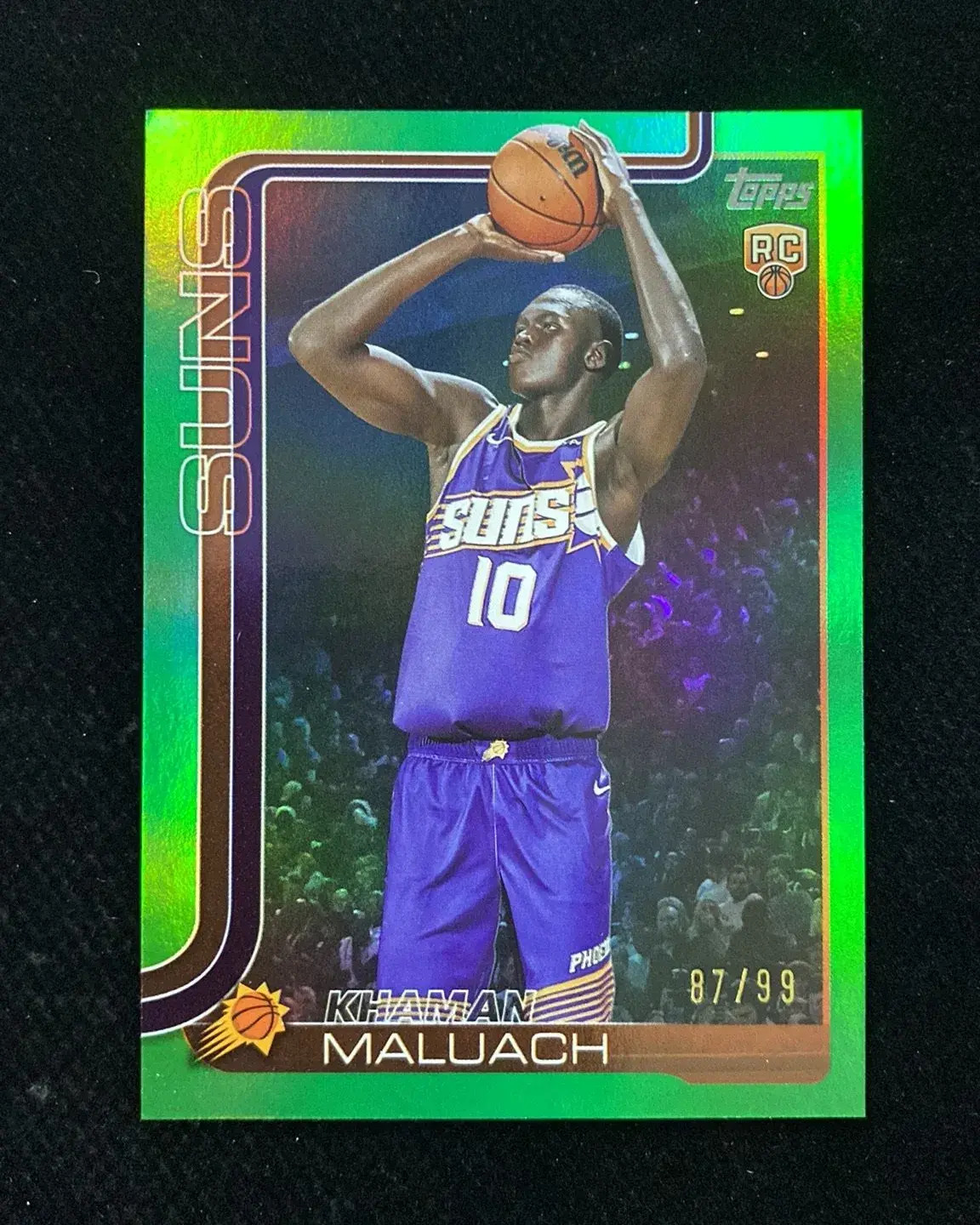 2025-26 Topps Flagship Green Rainbow #210 Khaman Maluach RC Rookie 87/99 Suns HD