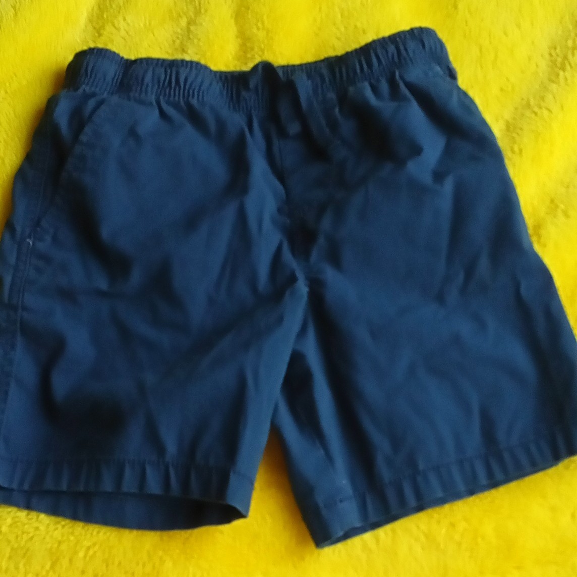 Wonder Nation Boys Navy Solid Cotton Shorts Elastic Waist Drawstring Pockets S