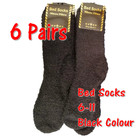 6prs SOFT fluffy BED SOCKS winter warm SIZE 6-11 ADULT Mens Men Slipper Black
