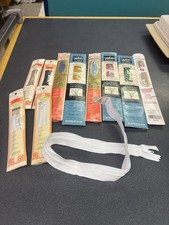Lot of 10 Vintage Zipper Assortment Metal Zippers New in Package