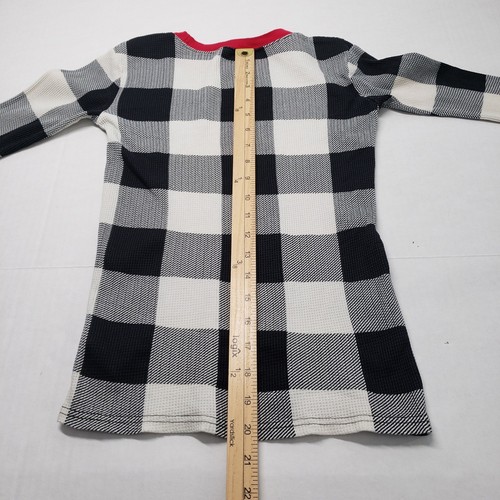 PJ Place Thermal Pajama Shirt Unisex Kids 16 White Buffalo Plaid Snug Fit Pjs - Picture 5 of 17