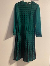 Christian Dior Vintage One Piece Dress Green Pleated Dress