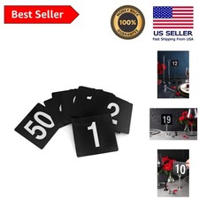 Sophisticated Double-Sided Table Numbers 1-50 - 4x4 Inches, Light Grey on Black