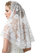 1pc Schleier Braut - Spitze Rosenmuster Braut Schleier Weiss | Brautschleier Kur