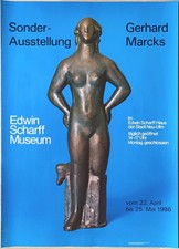 Poster Plakat - Gerhard Marcks - Skulptur - Edwin Scharff Museum - Neu-Ulm 1986