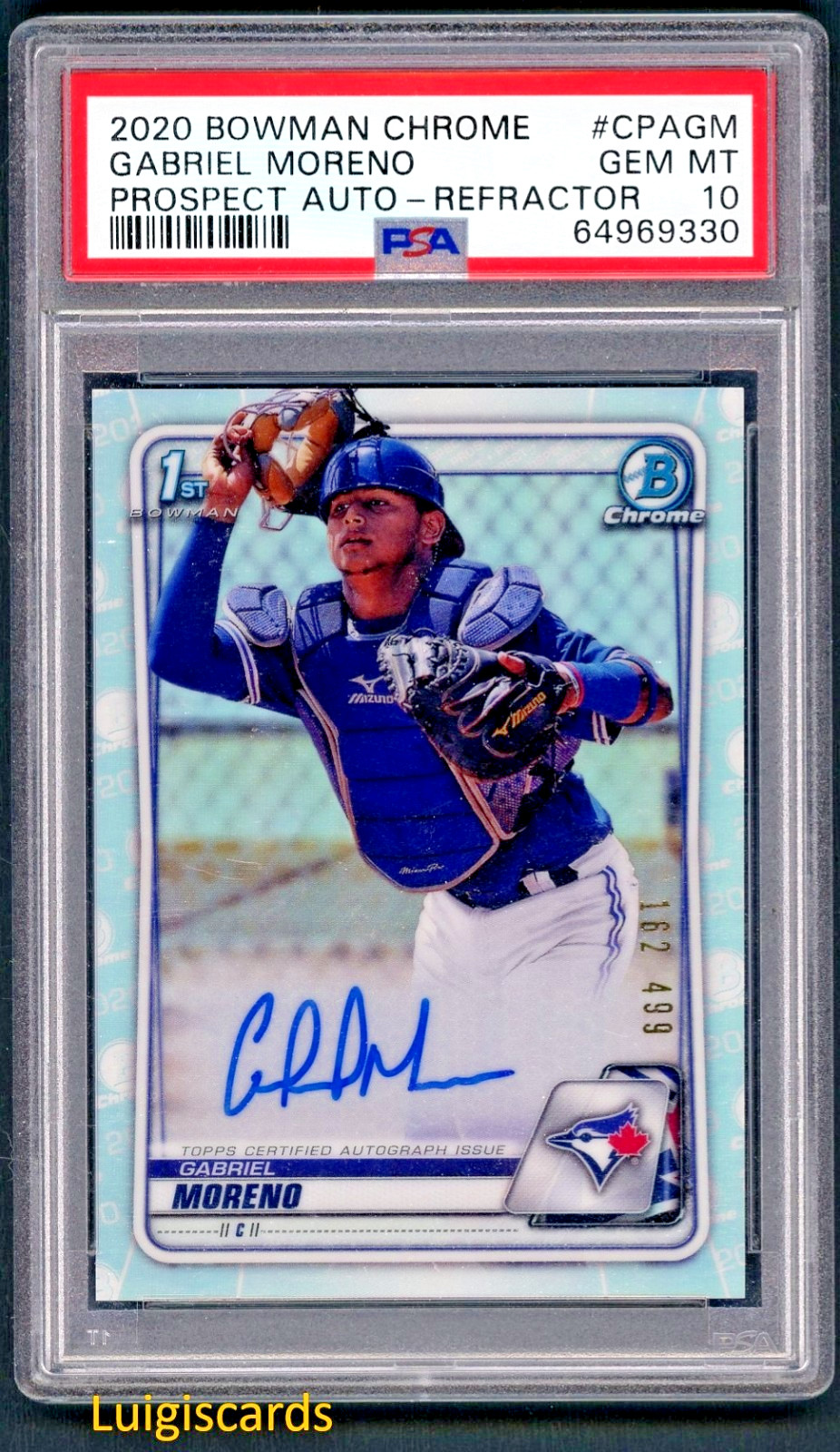 2020 Bowman Chrome #CPAGM Gabriel Moreno Auto Refractor /499 PSA 10 GEM MINT