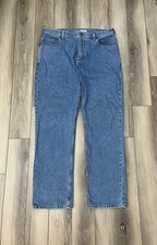 Carhartt Relaxed Fit Straight Leg Blue Jeans Light Wash Mens Sz 36x34 BD5119-M