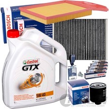 BOSCH FILTERSET+CASTROL 5W40 für 1.4+1.6+16V VW GOLF 4 BORA 1J POLO 6N2 LUPO