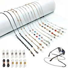 Glasses Chain for Women Eyeglass Chains Beaded Eye Glasses Strap Holders arou...