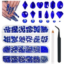 Sapphire Nail Art Gems Flatback Rhinestones DIY Craft Makeup