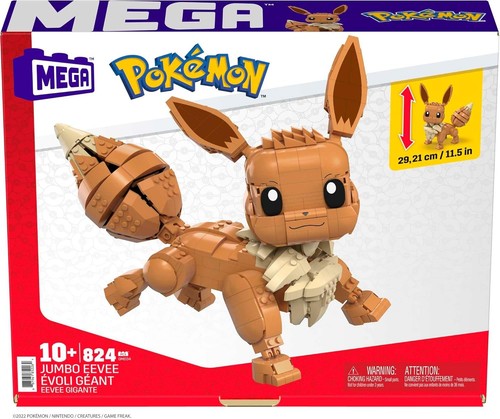 Mega Construx GMD34 - Pokémon Jumbo Evoli 30cm, zestaw z ruchomą figurką i przesyłką - Zdjęcie 3 z 6